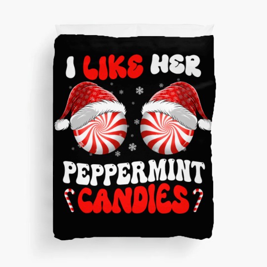 I Like Her Peppermint Candies Couples Christmas Duvet Covers