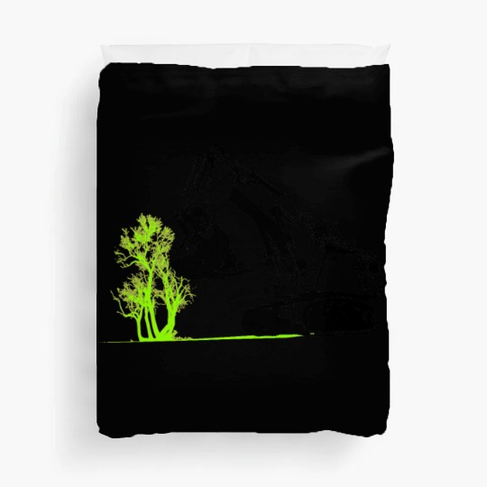 Excavator Driver, Excavator, Tree, Construction Duvet Covers