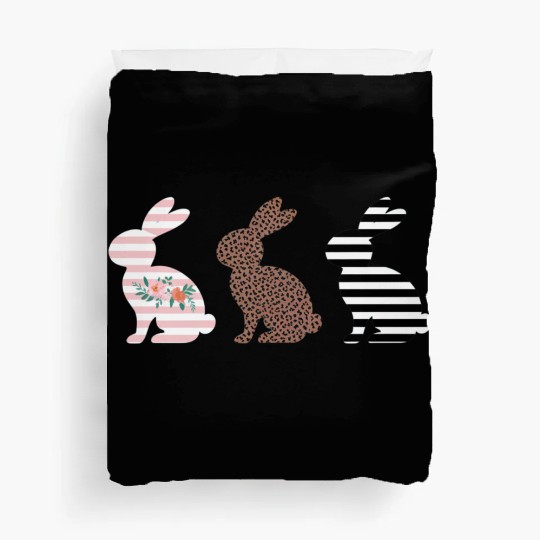 Happy Easter Cute Easter Leopard Bunny Rabbit Duvet Covers