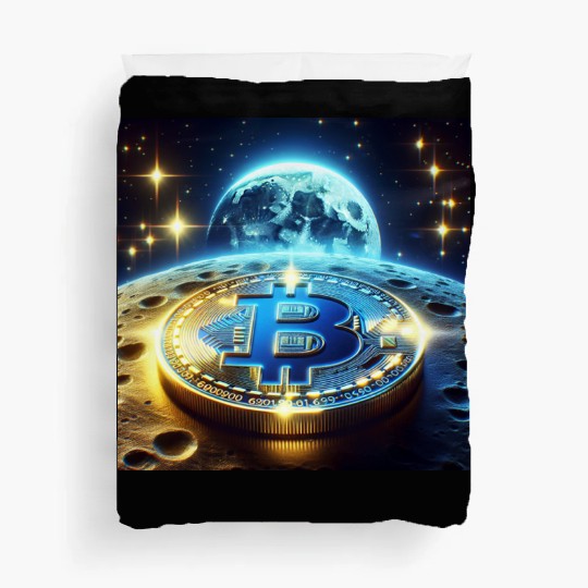 Blue Gold Crypto Coin Duvet Covers