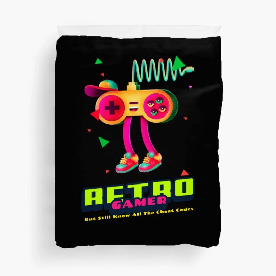 Retro Gamer But still know all the cheat codes Duvet Covers