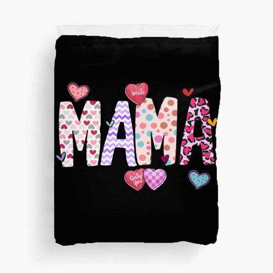Mama Heart Glitter, Valentines, Valentines Day Duvet Covers