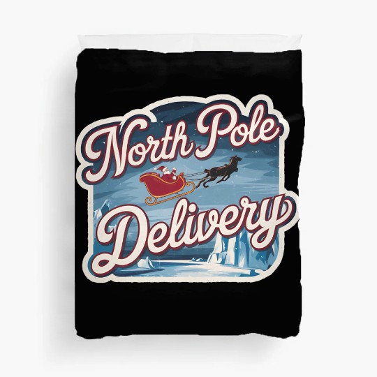Magical Arctic Night Santa Sleigh North Pole Duvet Covers