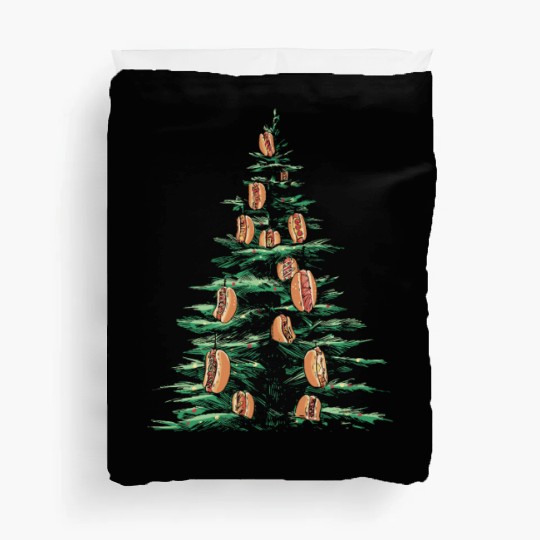 Hot Dog Christmas Tree Holiday Cheer Duvet Covers