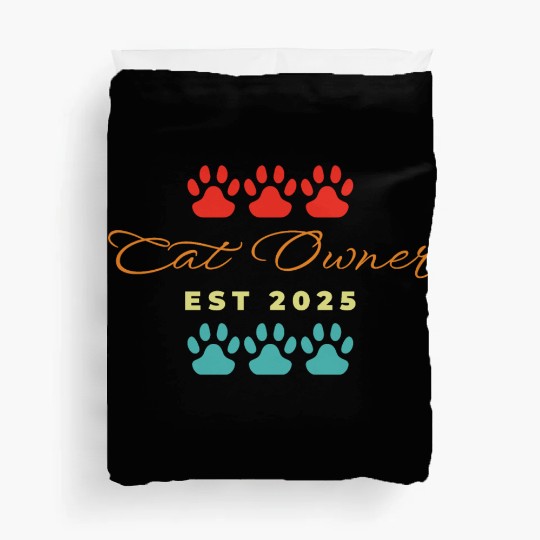 cat owner est 2025 Duvet Covers