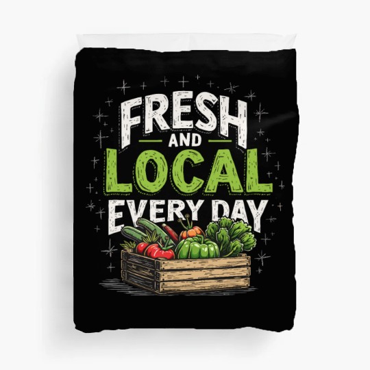 Farmers Market Vendor Fresh Produce and Local Duvet Covers