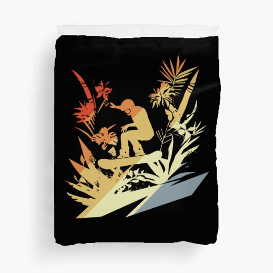 Snowboarding Retro Style Duvet Covers