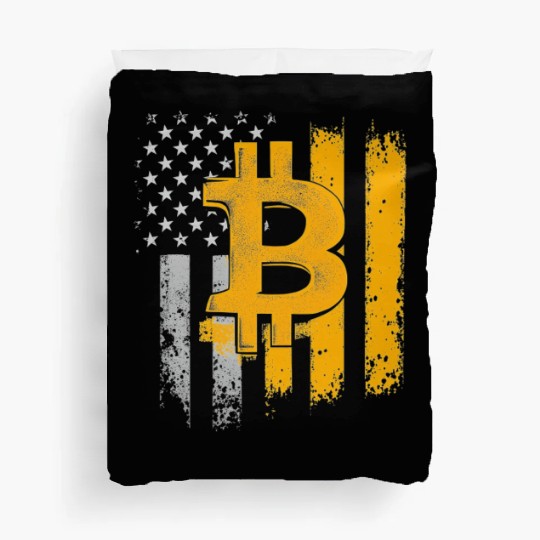 American Bitcoin Blockchain Cryptocurrency BTC Duvet Covers