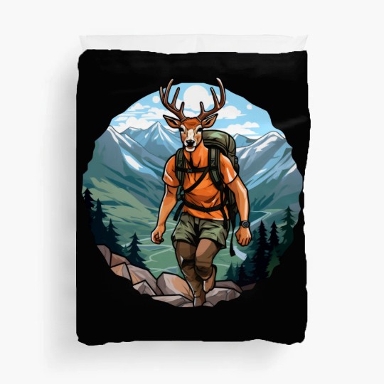 Deer hiking / mountaineering deer Duvet Covers