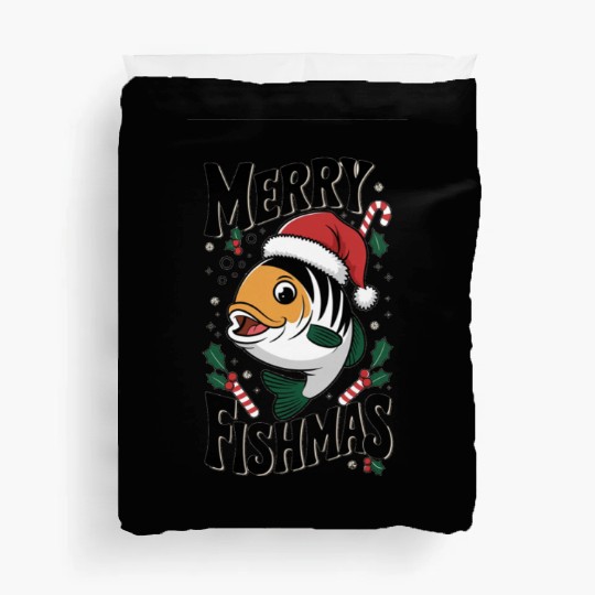 "Merry Fishmas Duvet Covers - Funny Christmas Fish