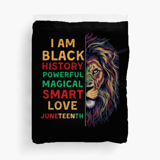 I'm black History powerful African Lion Juneteenth Duvet Covers