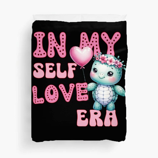 Cute Valentine's day Turtle - In my self love Duvet Covers
