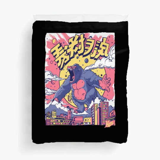 Kaiju Gorilla – Neon City Rampage Duvet Covers