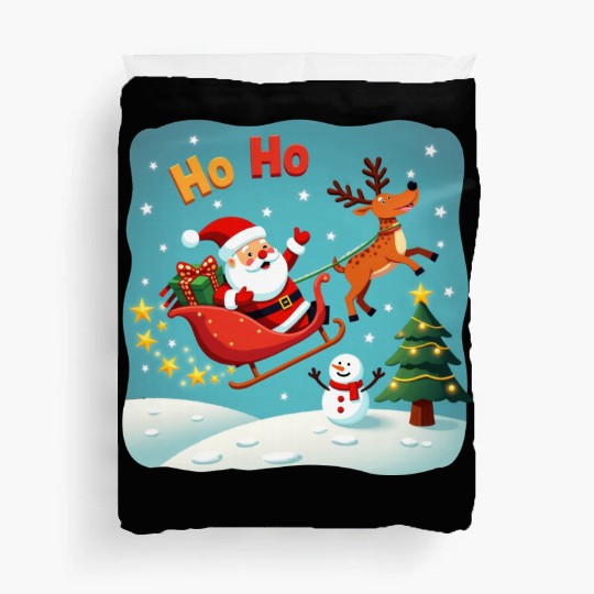 Santa Clause waving " HO-HO" Duvet Covers