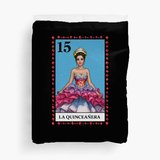Lotería Quinceañera, Mis XV Hispanic Birthday Duvet Covers