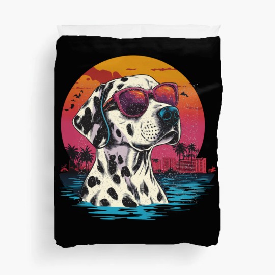 Retro Wave American Dalmatian Dog Duvet Covers