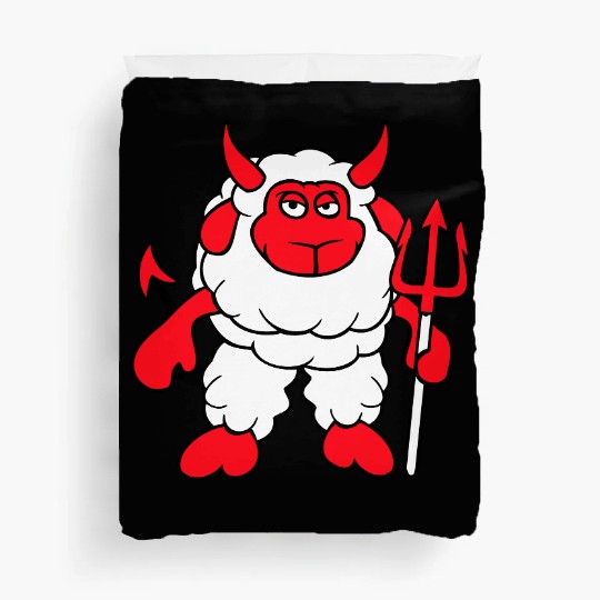 Sheep Devil Satan Hell Evil Trident Horns Cool Fun Duvet Covers