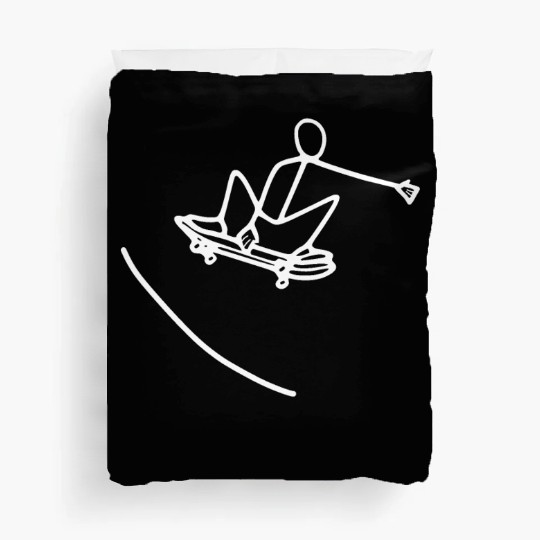 Skater skating on skateboard Duvet Covers