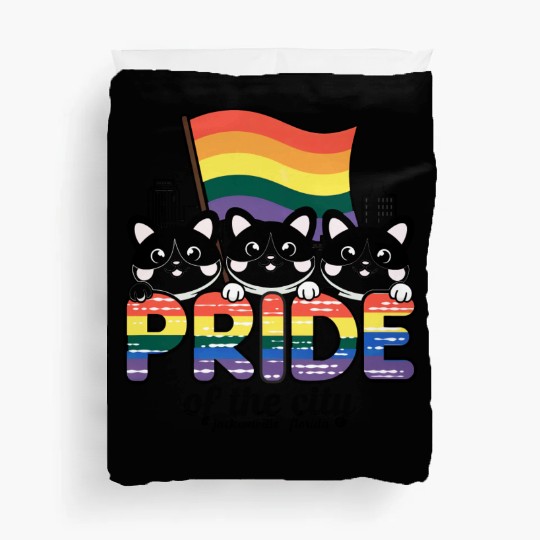 Pride of Jacksonville City Florida USA Rainbow Fla Duvet Covers