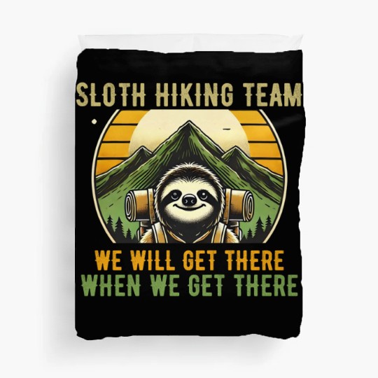 Sloth Hiking Team - Outdoor Adventure Duvet Covers