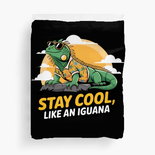 Fun and Colorful Iguana Art for Reptile Lovers Duvet Covers