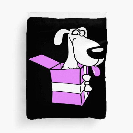 Dog Pet Gift Box Funny Crazy Surprise Fun Puppy Duvet Covers