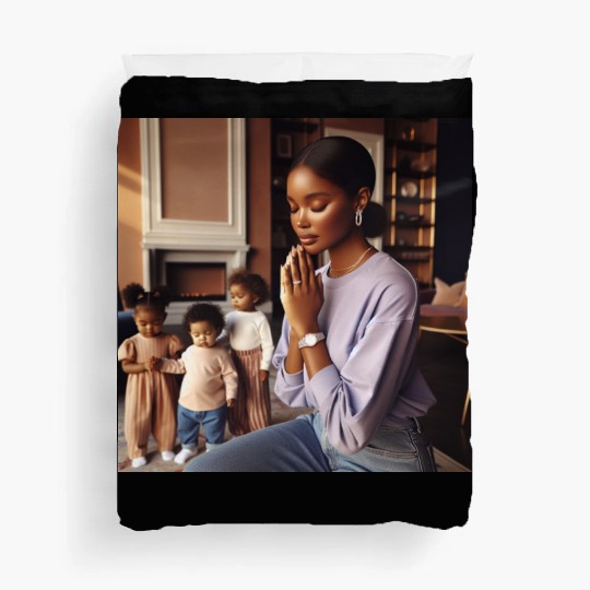 Caramel-skinned African American Woman Duvet Covers