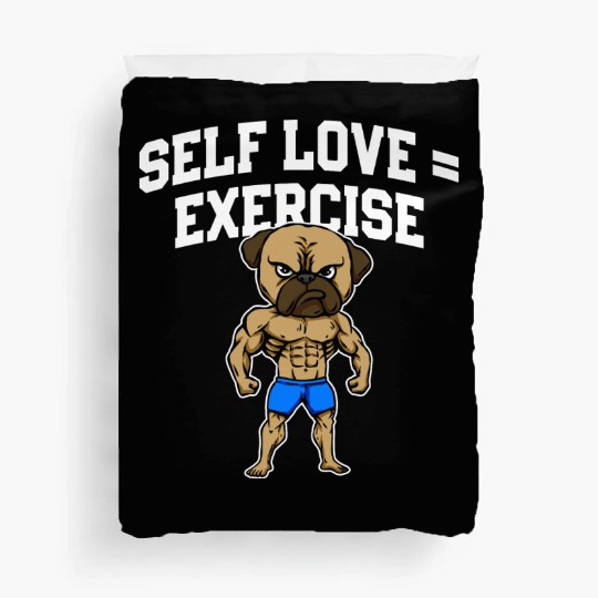 Self Love Exercise Workout Motivational Quote Gym Duvet Covers