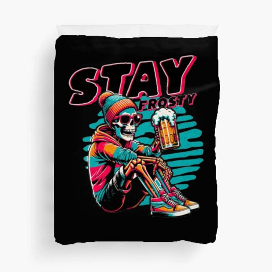 Skeleton with Beer - Fun and Edgy Duvet Covers