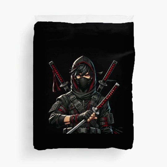 Stealth Assassin with Dual Katana Duvet Covers