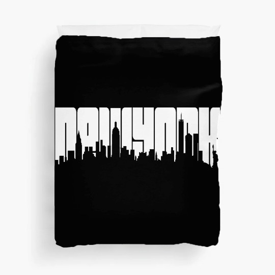 New York Skyline Typography Duvet Covers