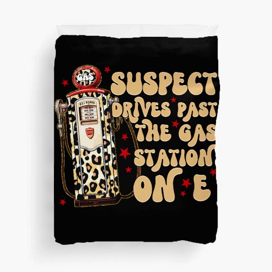 Funny Gas Station Leopard Print Design Duvet Covers