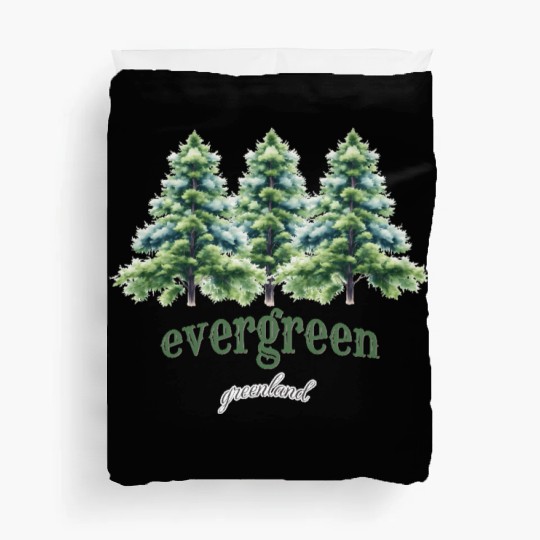 evergreen the green tree : green world Duvet Covers