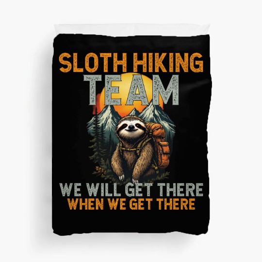 Sloth Hiking Team - Outdoor Adventure Duvet Covers
