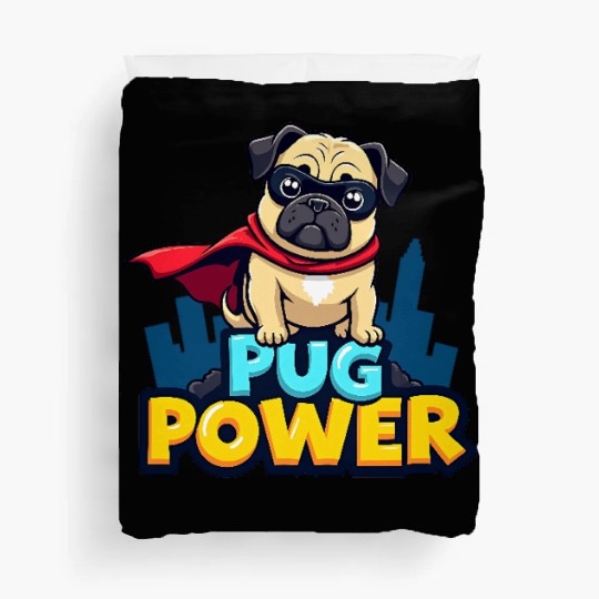 Pug Power Superhero Duvet Covers
