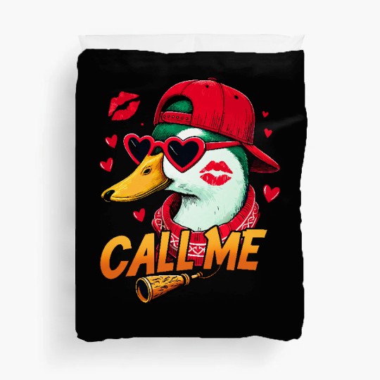 Call Me Duck Valentines Duck Hunting Lover Duvet Covers