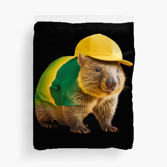 Green and Gold Wombat 2 Duvet Covers