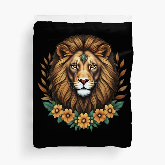 Royal Floral Lion Design Duvet Covers