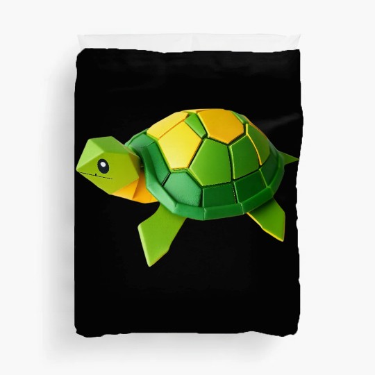 3D Origami Turtle Duvet Covers