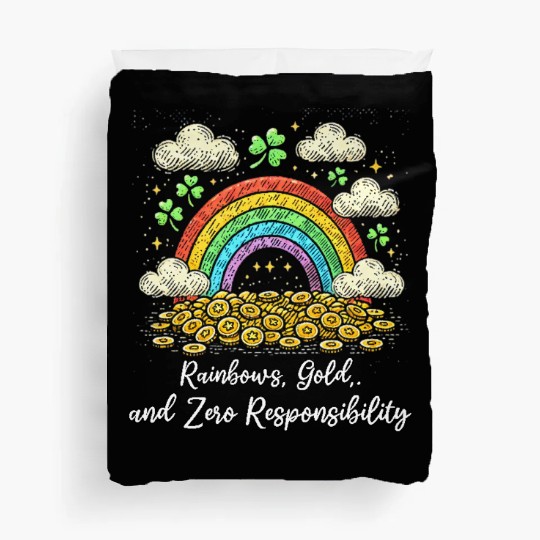 Lucky Rainbow and Gold Design Duvet Covers