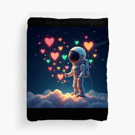 Astronauts are full of love Duvet Covers