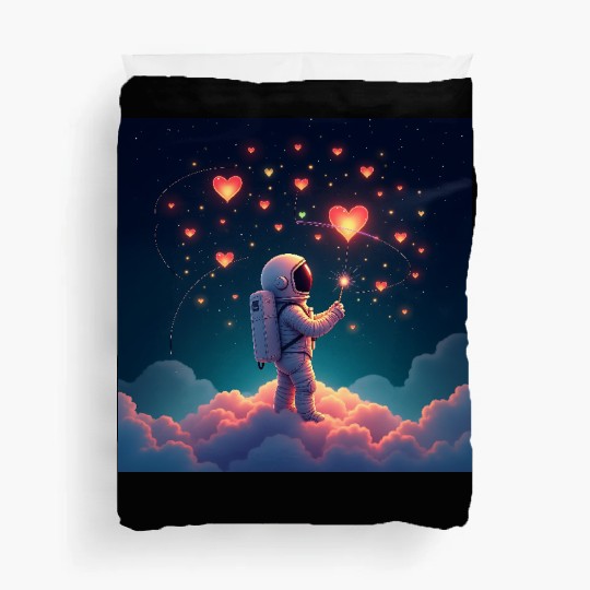 Astronauts are full of love Duvet Covers