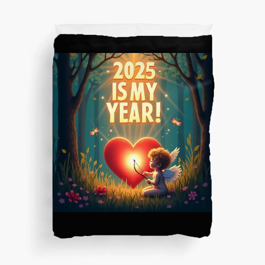 Cupid with heart and arrow 2025 is my year Duvet Covers