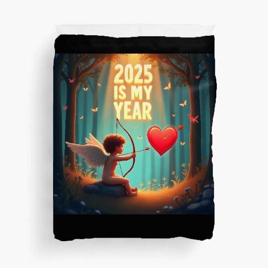Cupid with heart and arrow 2025 is my year Duvet Covers