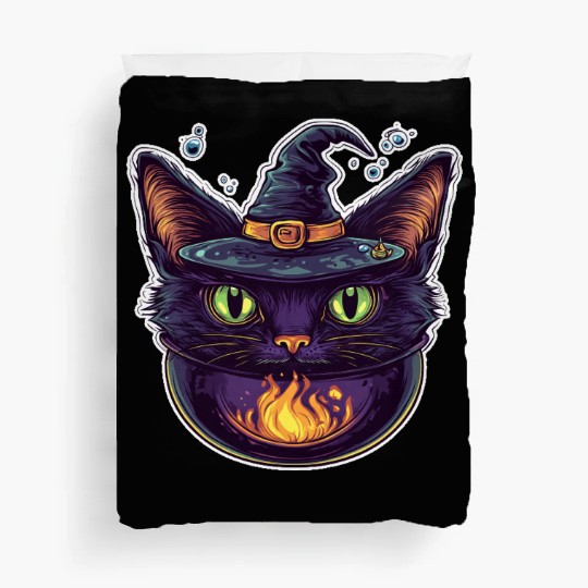 Cat Boiler Cat Witch Halloween Duvet Covers