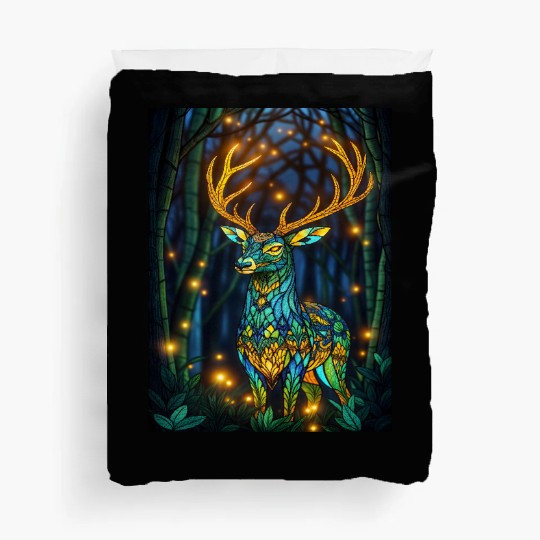 Luminous Deer in Twilight Grove Duvet Covers