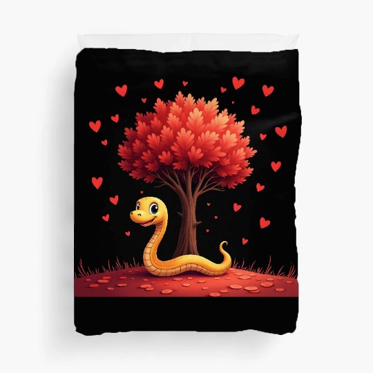 I love my snake heart tree Duvet Covers