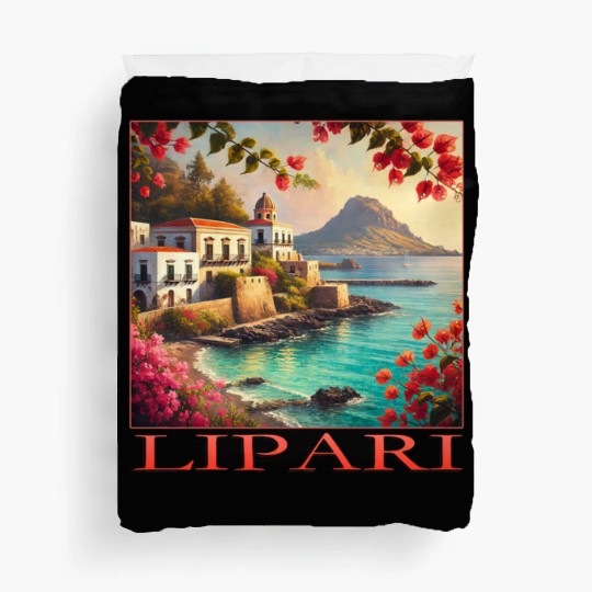 Lipari Volcano Mediterranean Terracotta Vacation Duvet Covers