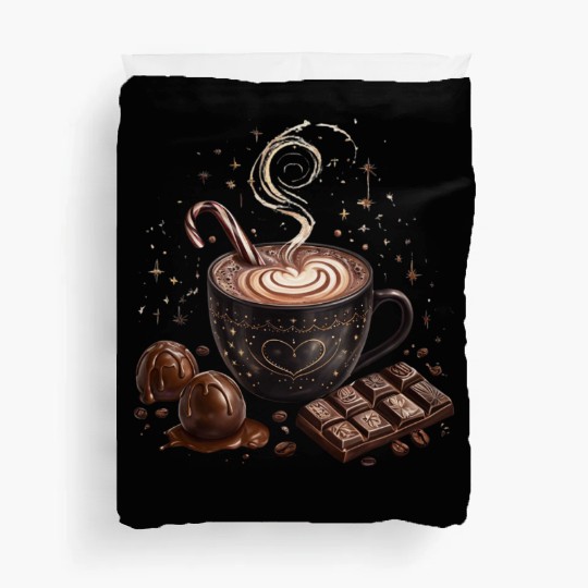 Cozy Hot Chocolate with Sweet Treats Duvet Covers