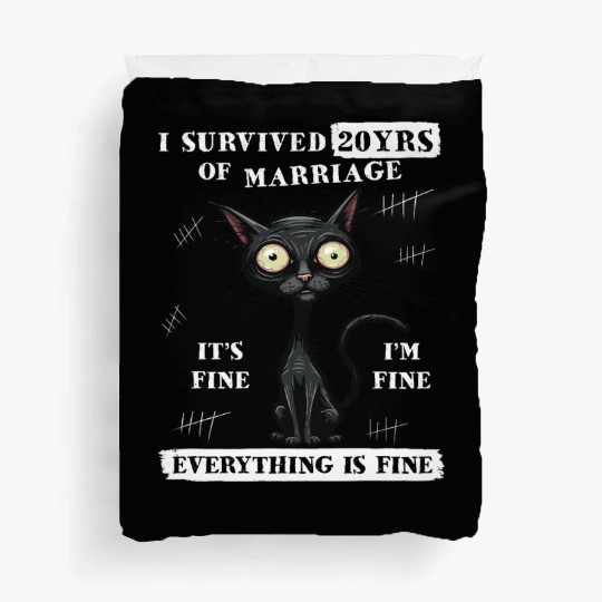 I Survived 20 Years Of Marriage Funny Emerald Wedd Duvet Covers